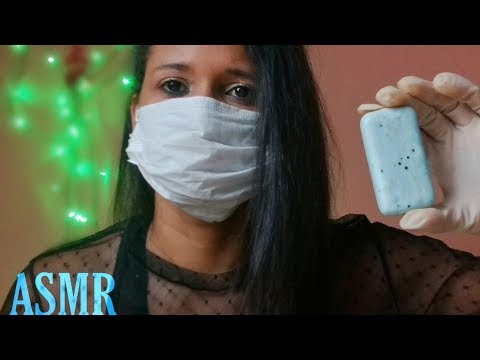 ASMR ROLEPLAY LIMPEZA DE PELE BINAURAL  camera touching  skin cleaning