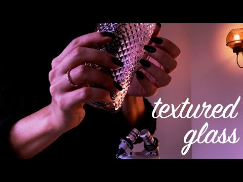 ASMR Textured Glass Tapping Fast Scratching No Talking | Glass Sounds
