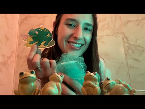 #ASMR frog triggers!🐸 textured tapping & random noises with some of my frog collection!🐸 whispered