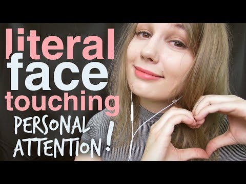 ASMR Literal Face Touching, Face Tapping, Face Drawing, Face Scratching, Face Wiping & Hair Combing