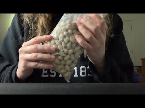 ASMR Shelling Pistachios | Cracking Sounds + Crinkly Plastic Sounds (No Talking)