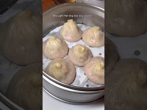 EATING SOUP DUMPLINGS FOR THE FIRST TIME GONE VERY WRONG #shorts #viral #mukbang