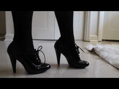 ASMR- Delightfully curious black Oxford style heels