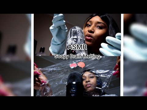 [ASMR] Soapy Brain Melting 🧼🧠 🤤 With Latex Gloves & Plastic Wrap