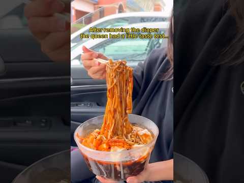 EATING SPICY TTEOKBOKKI IN THE CAR GONE VERY WRONG #shorts #viral #mukbang