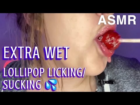 ASMR | SLOPPY/WET lollipop licking + sucking SPIT/DROOL 😭💦