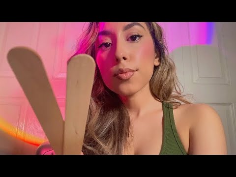 ASMR Face Tracing with Popsicle Sticks (Personal attention)