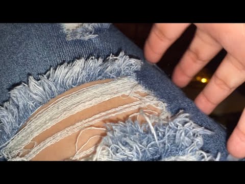 ASMR Jean Scratching Up to Camera