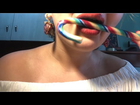 ASMR/АСМР~30 MINUTES OF VARIOUS MOUTH SOUNDS WITH RAINBOW CANE CANDY🌈 🥰