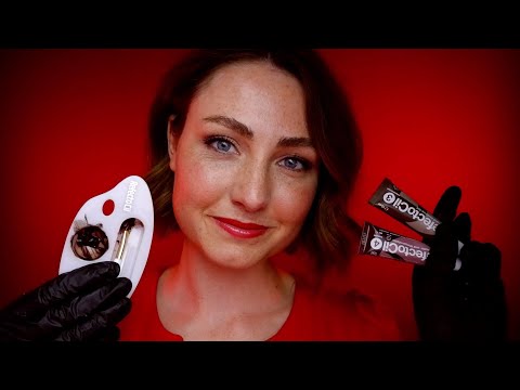 ASMR - Flirty Stylist Tints & Waxes Your Eyebrows (and something else....!)