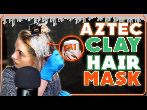 [ASMR] Styling Hair Mask Sounds | Applying AZTEC hair mask with gloves !!