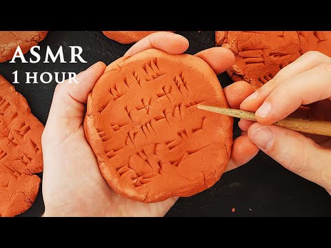 ASMR Cuneiform Writing on Clay | Ancient Ugaritic Alphabet