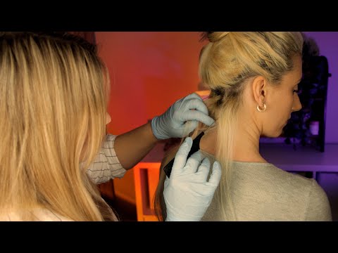 ASMR Scalp Exam & Hair Pulling | detailed sectioning, glove sounds, close up