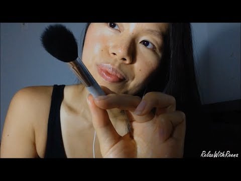 ASMR Motivational RAMBLE: Depression Talk, What is Happiness? Face Brushing, Face Touching, Skittles