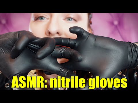 ASMR: black tight nitrile gloves XS size