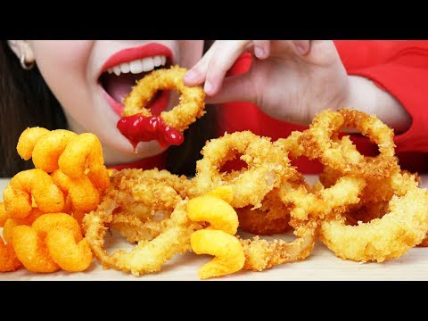 ASMR ONION RINGS MUKBANG NO TALKING | Extreme Crunchy Food (Eating Sounds)