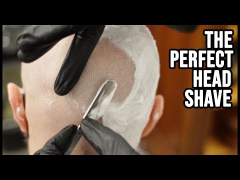 THE PERFECT HEAD SHAVE 💈 TRADITIONAL BARBER 💈 ASMR no talking