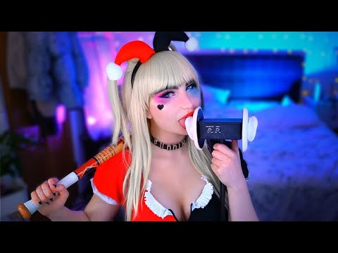 ASMR Aggressive Lipstick Earlicks - Harley Quinn Fast, Messy & Intense Earlicking w/ Delay