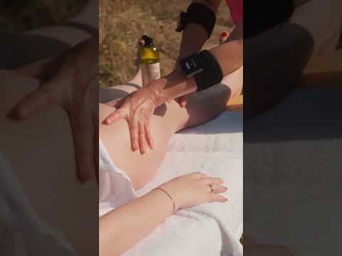 Asmr relaxation in nature and foot massage to beautiful Lisa