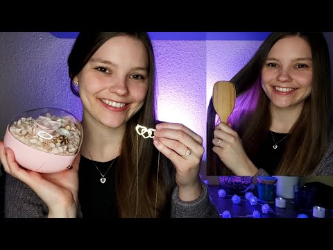 ASMR Hair Brushing, Tapping and Whispering | ft. Karativa Jewelry (15% discount)