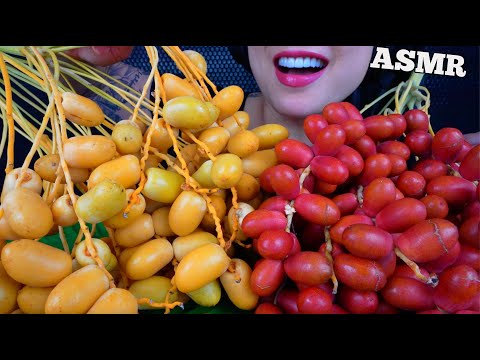 ASMR FRESHLY PICKED RED AND YELLOW DATES (CRUNCHY EATING SOUNDS) SOFT WHISPER | SAS-ASMR