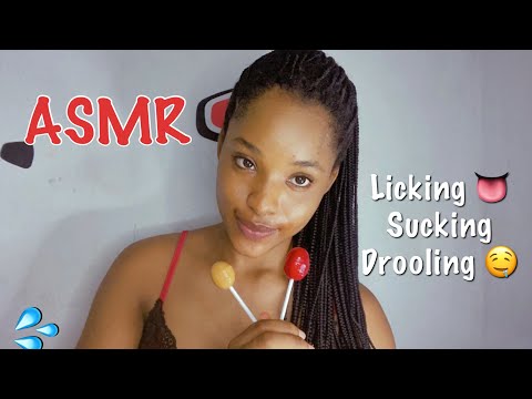 ASMR Double Lollipop Sucking and Licking| Drooling| Wet Mouth Sounds