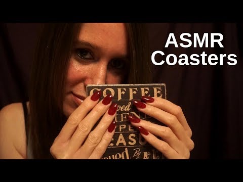 ASMR Tapping and Scratching on Coasters [Plastic, Wood, Cork]