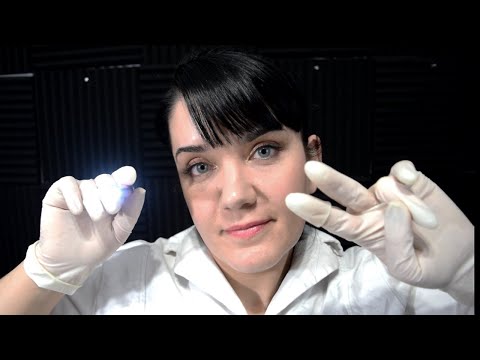 ASMR Full Body Nerve Testing Nurse Exam, Gloves, Lights, Soft Speaking