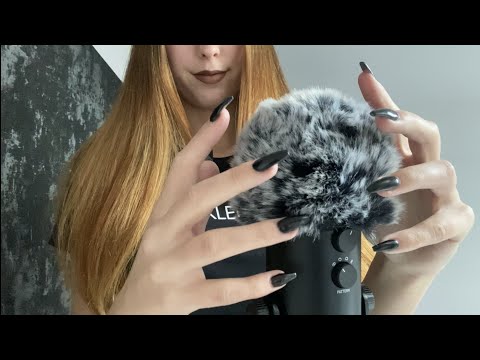 ASMR | FLUFFY MIC SCRATCHING with MOUTH SOUNDS☁️