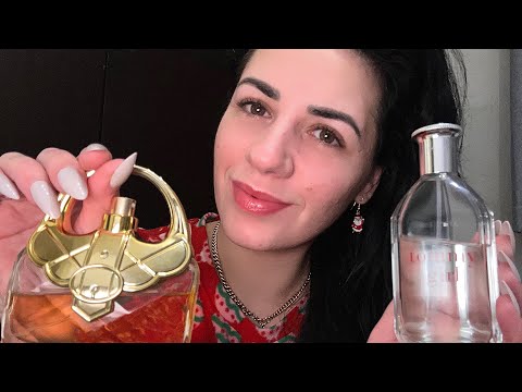 ASMR | My Perfume Collection 🌸 (Whispering, Tapping & Spritzing & Liquid Sounds)