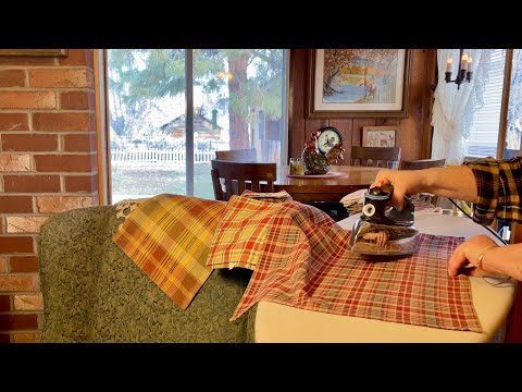 Retro Ironing! 🧺 Old fashioned steam iron! (Soft Spoken version) Country linens & fabrics~ASMR