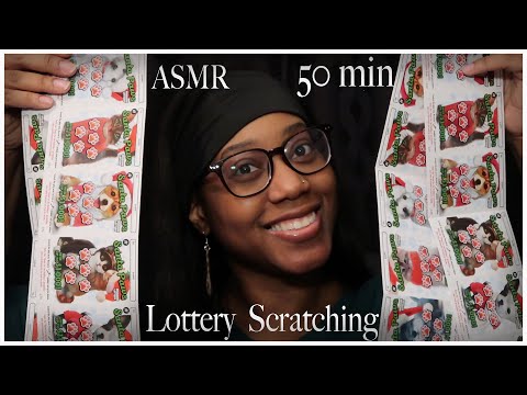 Relaxing ASMR  Scratching $100 Worth of Scratch Off Lottery Tickets for 50 minutes | Soft Whispering