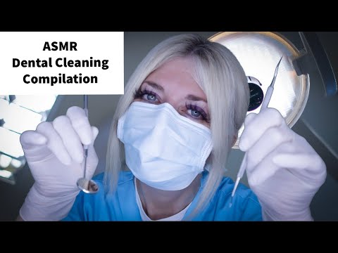 ASMR Dental Cleaning Compilation - Latex Gloves, Anaesthesia, Picking, Scraping, Suction, Typing
