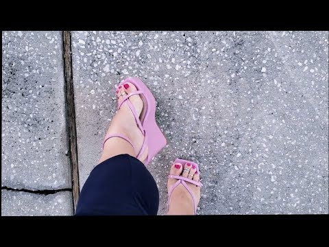 New Pink Wedge Outdoor Walk | ASMR Outdoor Walking