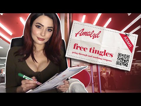 ASMR Going Through and Marking Coupons (Soft Spoken, Writing and Paper Sounds)