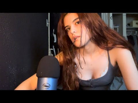 Rainy day ASMR |Plucking negative energy, Clothes scratching, & Mouth Sounds| Visual Triggers