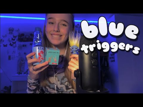 ASMR blue triggers | fast and agressive tapping