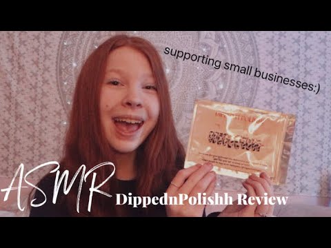 [ASMR] DippednPolishh Small Business Review! (whispering, crinkling, tapping)