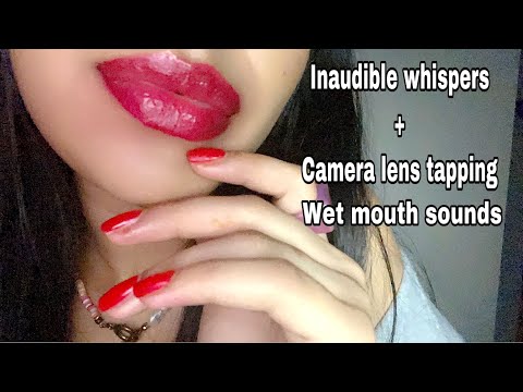 ASMR~ Tingly Inaudible Whispering w/ Camera Tapping (Intense Mouth Sounds)