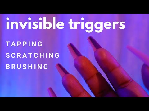 ASMR | Invisible Triggers for Sleep (Scratching, Tapping and Brushing) / Closeup - No Talking