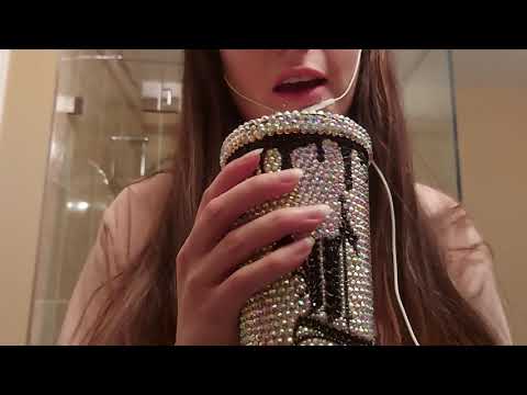 [ASMR] 1 MINUTE RHINESTONE TAPPING AND MOUTH SOUNDS