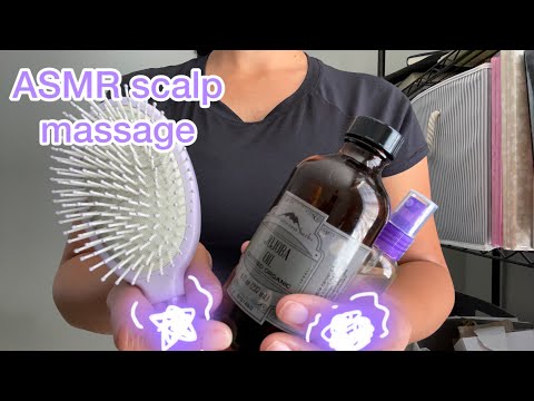 {ASMR} hair brushing & scalp massage with oil (for SLEEP)😴