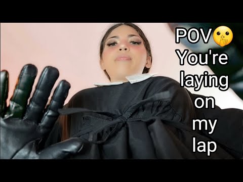 POV ASMR Anime Girlfriend Kidnaps You & Puts You In Her Lap with Leather Gloves Caressing