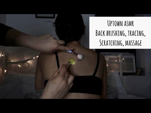 20 Minute Back tracing, brushing, and massage w model (minimal talking) | UPTOWN ASMR