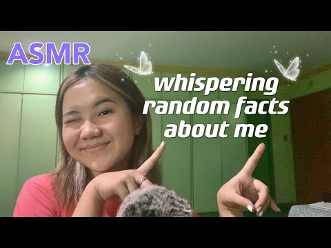 ASMR | Whispering Random Facts About Me | book tapping, mouth sounds, mic scratching | soft speaking