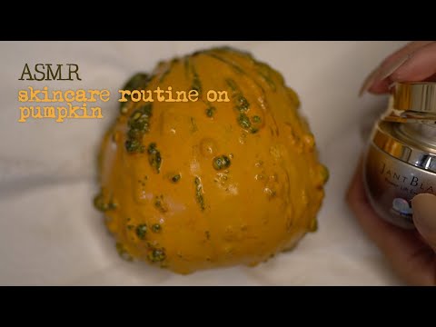 ASMR Skincare Routine on a Pumpkin