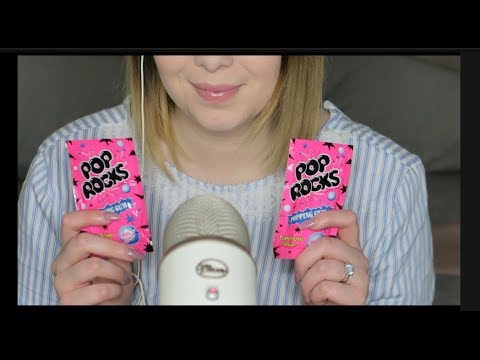 ASMR Popping Candy Pop Rocks Close Up Whispering Sounds & Gum Chewing