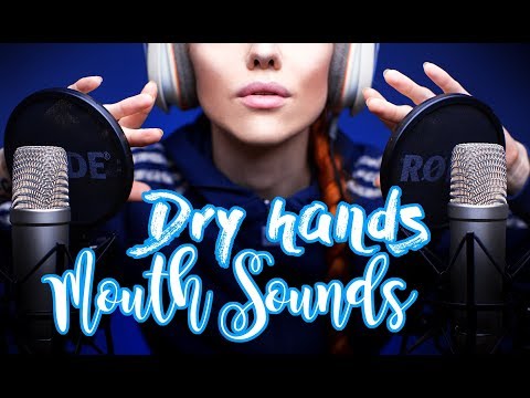 ASMR - DRY HAND SOUNDS w/ mouth sounds, inaudible whispering, trigger words