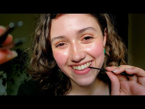ASMR Doing Your Eyebrows (Spoolie Nibbling, Personal Attention, Layered Sounds)