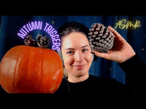 ASMR TRIGGERS | Autumn triggers (tracing, tapping, crushing, rolling ...)